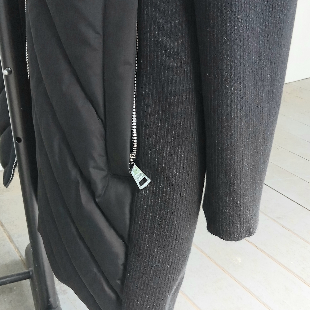 DKNY Black Puffer Jacket with Fur Trim - Picture 6 of 8